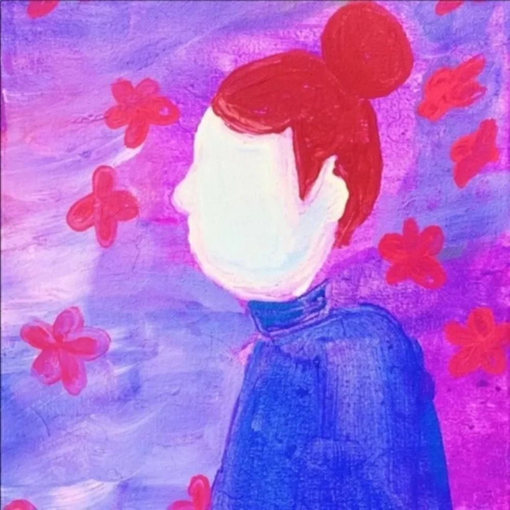 Waterschic Hidden Lady Canvas Purple 9x12in
